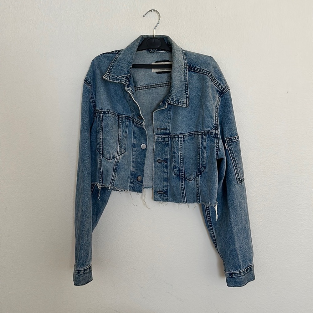 Cropped denim jean jacket -vintage